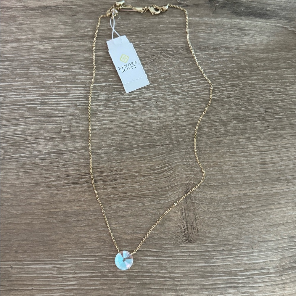 Kendra Scott Gold Necklace with Iridescent Pendant